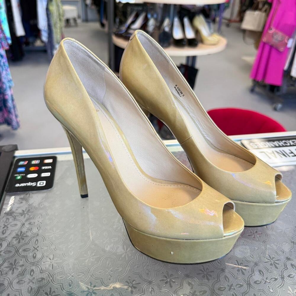 Brian Atwood Y2K Cream Platform Heels Sz 6.5